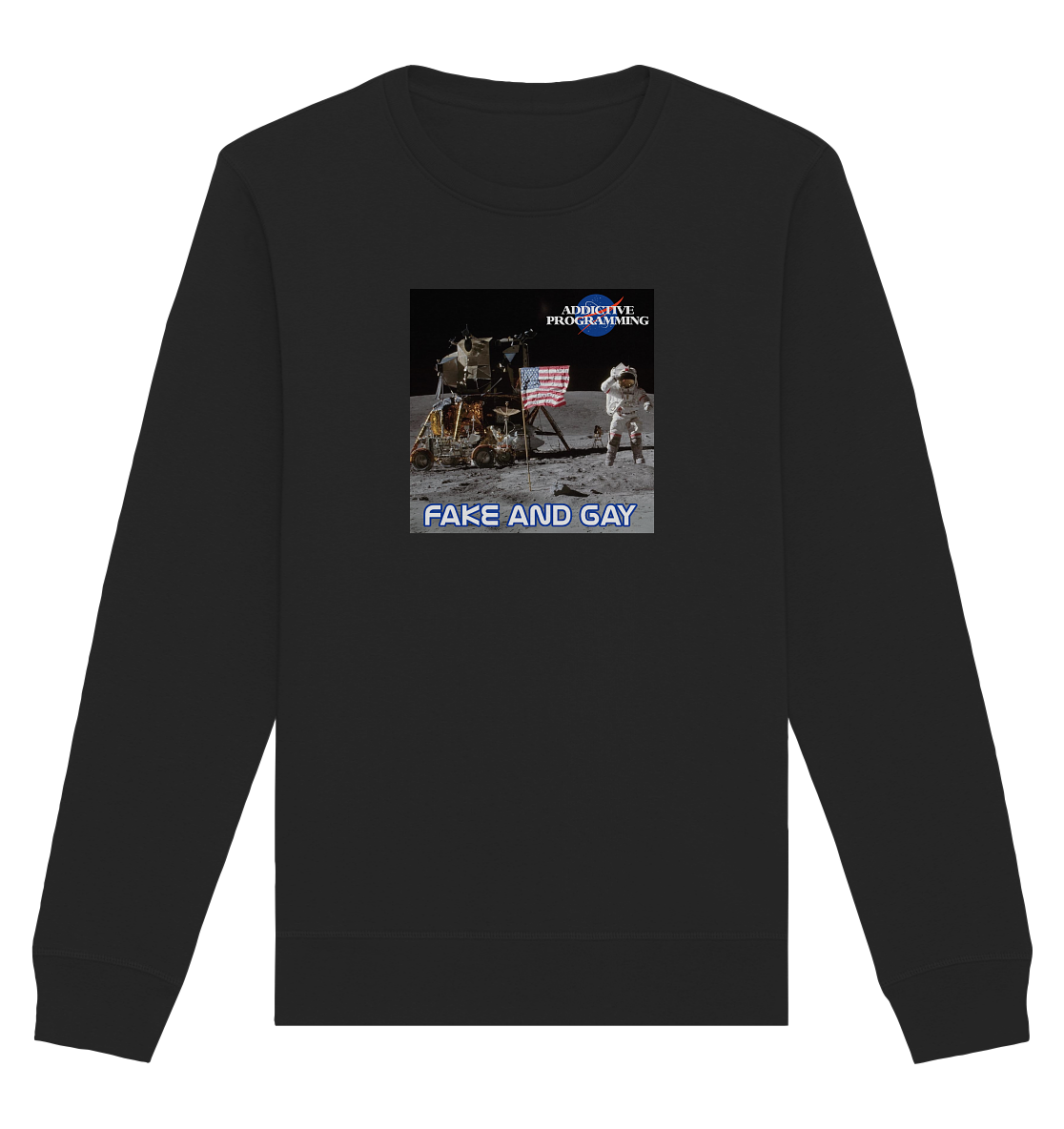 Addictive Programming Meme Fake and Gay - Organic Basic Unisex Sweatshirt